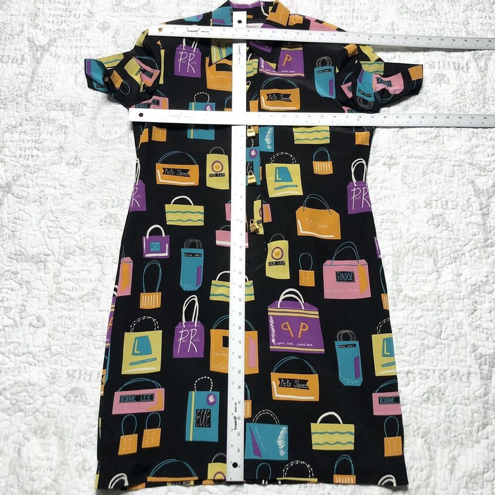 VTG Anne Crimmins for Umi Collections Silk Dress Black Pink Shoulder Pads Size 8 - Picture 10 of 12